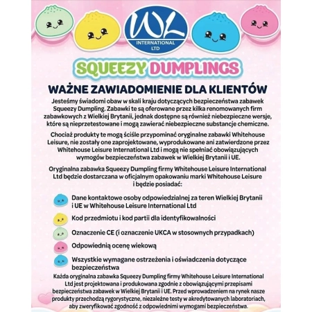Dumpling Kawaii Squishy Oryginalny Gniotek Zgniotek Pierog Pierożek 9cm